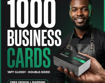 Custom Business Cards | Double-Sided Cards | 16pt Cardstock | Matte or Glossy Finish | Logo Cards for Small Business