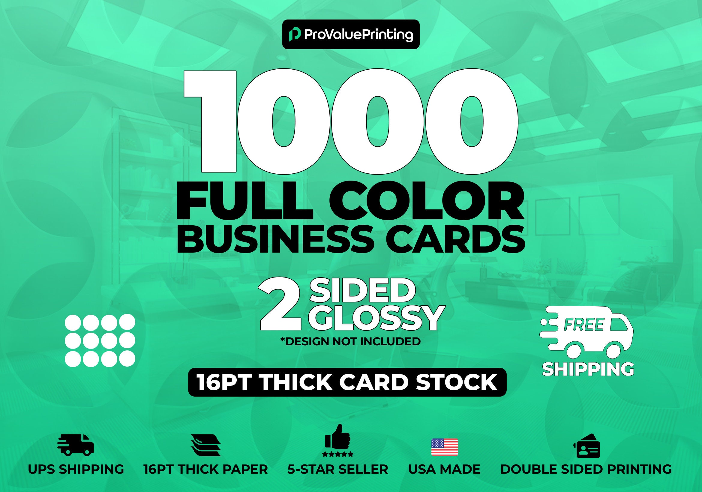 1000 Full Color Business Cards W/ Your Artwork FREE GRAPHIC DESIGN - 2 Sided Glossy