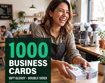 Custom Business Cards | Double-Sided Cards | 16pt Cardstock | Matte or Glossy Finish | Logo Cards for Small Business