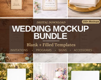 Wedding Mockup Bundle (250+ Images) — Blank + Styled Scenes — Signs, Invitations, Candles, Wedding Mockups