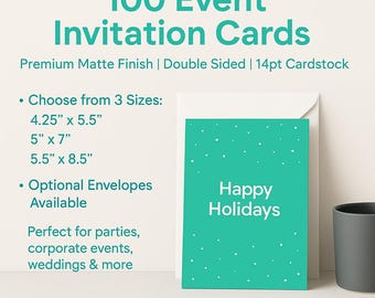 Modern Matte Wedding Invitations | Custom Printed Event Cards | Smooth Finish | 5x7 Personalized Wedding Stationery