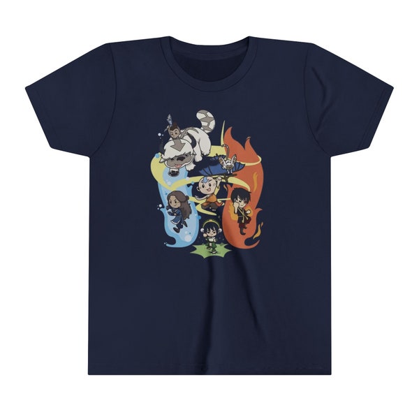 Avatar the Last Airbender Youth Shirt Retro Aang Shirt Anime Graphic Shirt for Anime Fans Gift Kids TV Show Shirt Kids Gift Nickelodeon