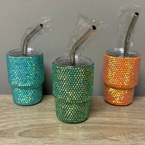 Rhinestone 3oz Mini Shot Glass Stainless Steel Tumbler