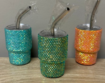 Rhinestone 3oz Mini Shot Glass Stainless Steel Tumbler