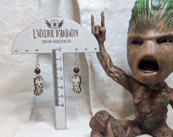 Boucles d'oreilles en bois Groot