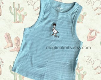 Goose Embroidered Tank Top | Yee-Honk Goose Tank Top
