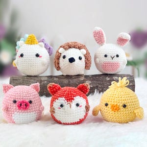 No Sew Amigurumi Crochet Pattern, Fox Pattern, Hedgehog Pattern, Unicorn Pattern, Chick Pattern, Bunny Pattern, Crochet Amigurumi Tutorial