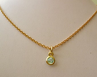 Genuine SOLID 9ct Yellow Gold March Birthstone Aquamarine Pendant