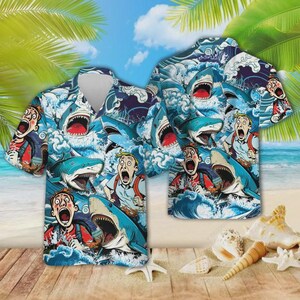 Hai Tropische Ananas & Hibiskus Hawaii-Hemd, Aloha Vibes Strand-Shirt, Lässig bedrucktes Strand-Sommer-Shirt, Tropisches Muster-Druck-Shirt