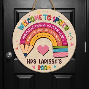 Custom Name Sign for Speech Room, Speech Therapy Sign, Personalized Teacher Gifts, SLP Gifts, Classroom Decor, Speech Therapy Room Decor
