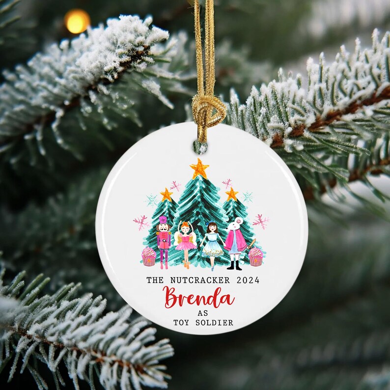 Personalized Nutcracker Baby Girl Christmas Ornament, Custom Name Baby
