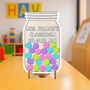 Aangepaste beloningspot voor klaslokaal voor leraar, beloningspot snoep, gepersonaliseerd cadeau voor leraar, terug naar school, beloning aangepaste naam, hulpmiddel voor de klas