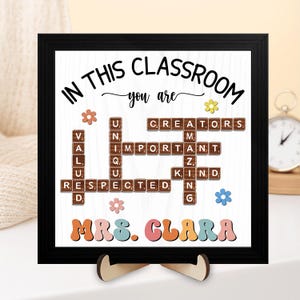 Letrero personalizado para el aula, letrero personalizado con el nombre del profesor, regalo para el profesor, regalo de agradecimiento, regalos de vuelta al cole, regalo de agradecimiento