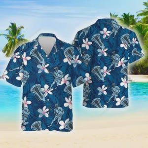 Camisas hawaianas de lacrosse para hombre y mujer, camisa hawaiana playera para amantes del lacrosse, camisa deportiva con dibujos animados, regalo tropical de verano para él, regalo de verano