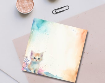 Cute Cat Post-it® Note Pads |  Note Taking | Cute Sticky Notes | Memo Pad