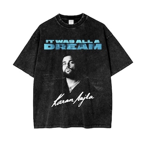 KARAN AUJLA It Was All A Dream | Acid Wash Oversized T-Shirt