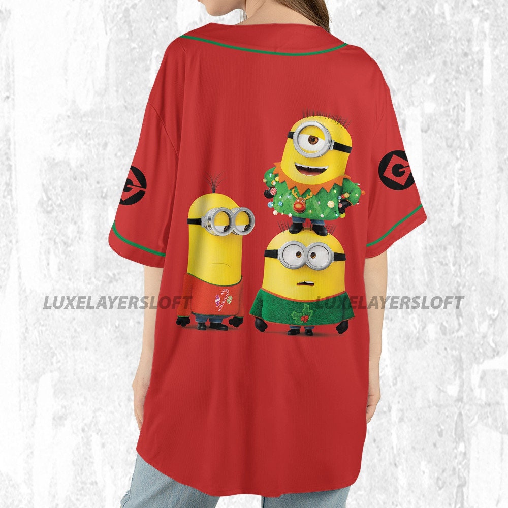 Personalize Minions Christmas Funny, Custom Baseball Jersey Shirt