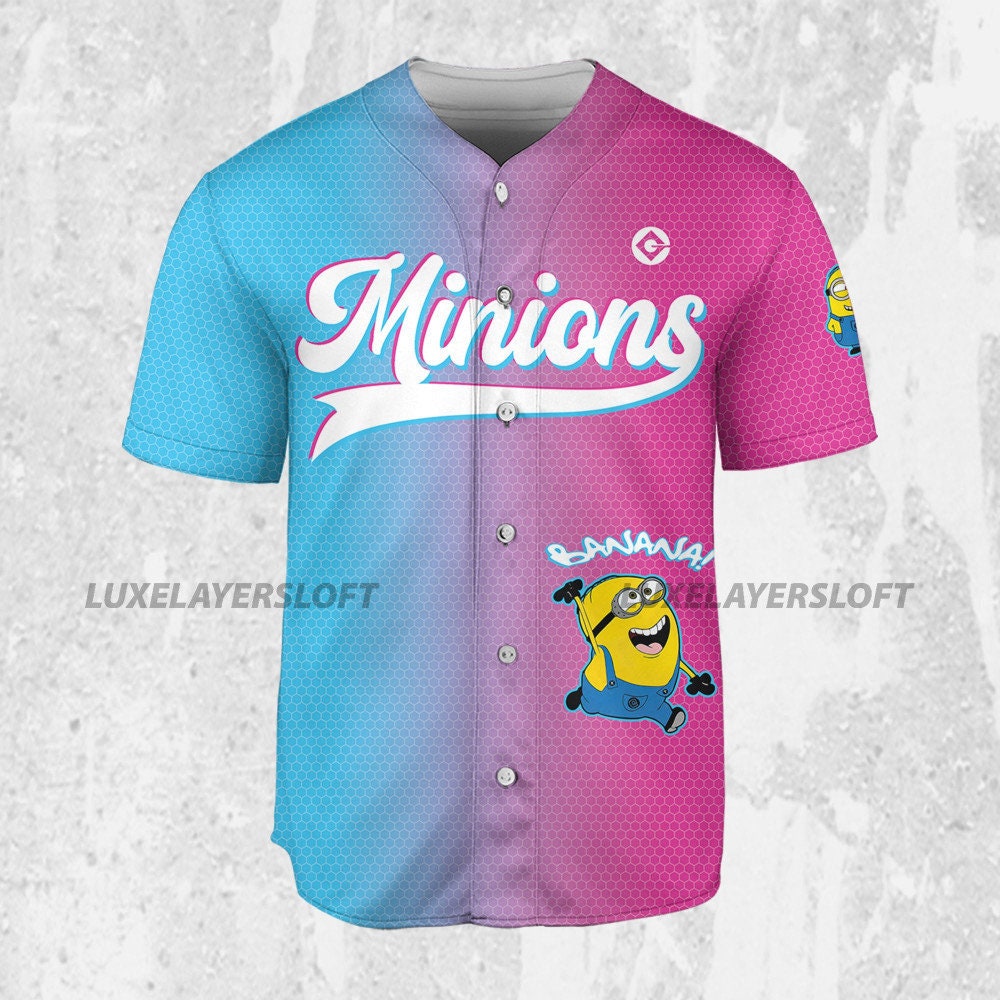 Personalize Minions Retro Colorful Minion, Custom Minions Baseball Jersey Shirt