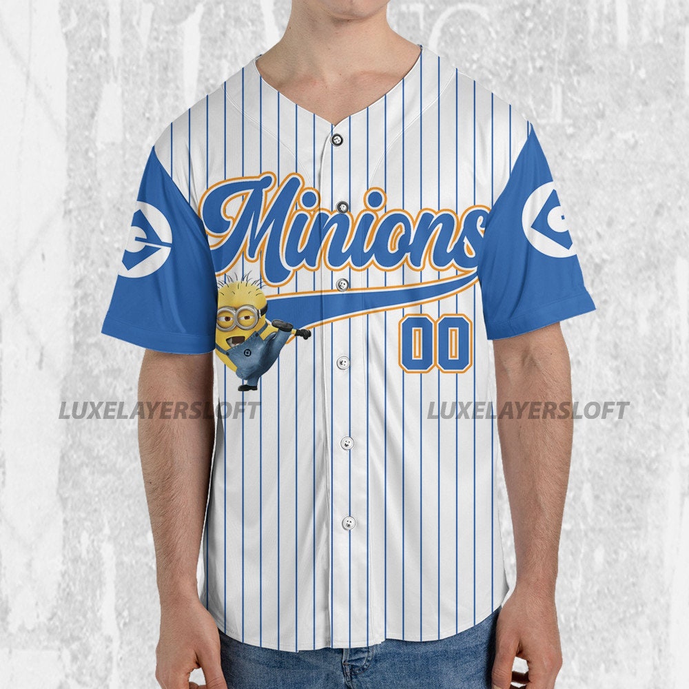 Personalize Minions Cute Kungfu Funny, Custom Minions Baseball Jersey Shirt