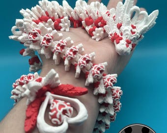Valentine Dragon Heart Dragon Articulating Fidget Valentine&#39;s Dragon Gift Valentines Day 3d printed Multicolor