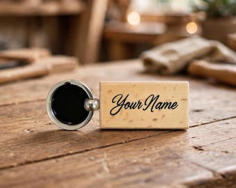 Personalized Engraved Wood Keychain, Custom Name Gift, New Driver Favor