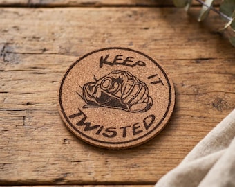 Personalized Cork Coasters, Custom Engraved Monogram, Housewarming Gift (Set of 4)