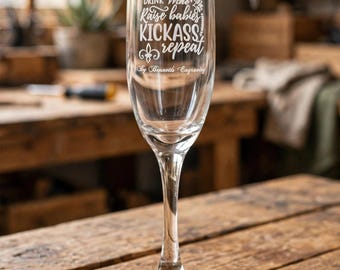 Personalized Engraved Champagne Flutes, Wedding Anniversary Gift Set (Set of 2)