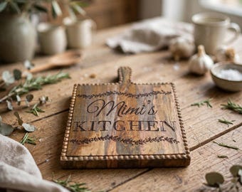 Custom Engraved Bamboo Cutting Board, Personalized Family Name, Recipe Board (Wedding Gift)
