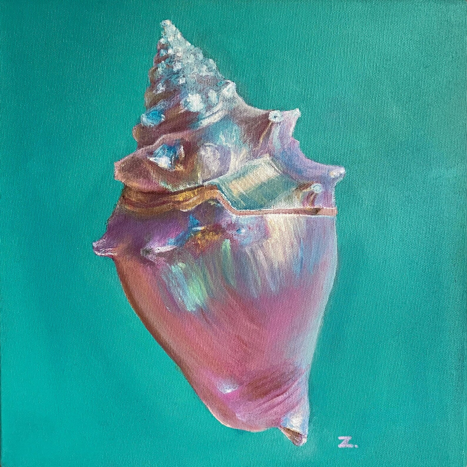 Seashell Painting 30*30 Cm Canvas | Original Acrylic Artwork | Colorful ...
