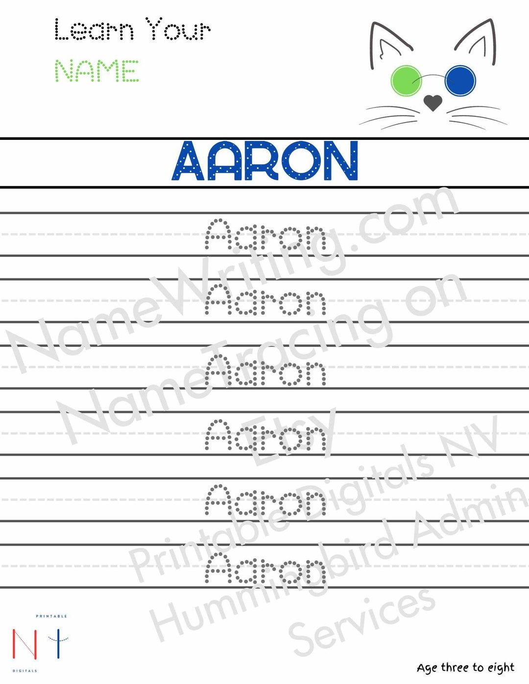 Aaron Name Tracing Worksheet for Preschool Kids Homeschool Prek Aaron Name Tracing Worksheet for Preschool Kids Homeschool Prek