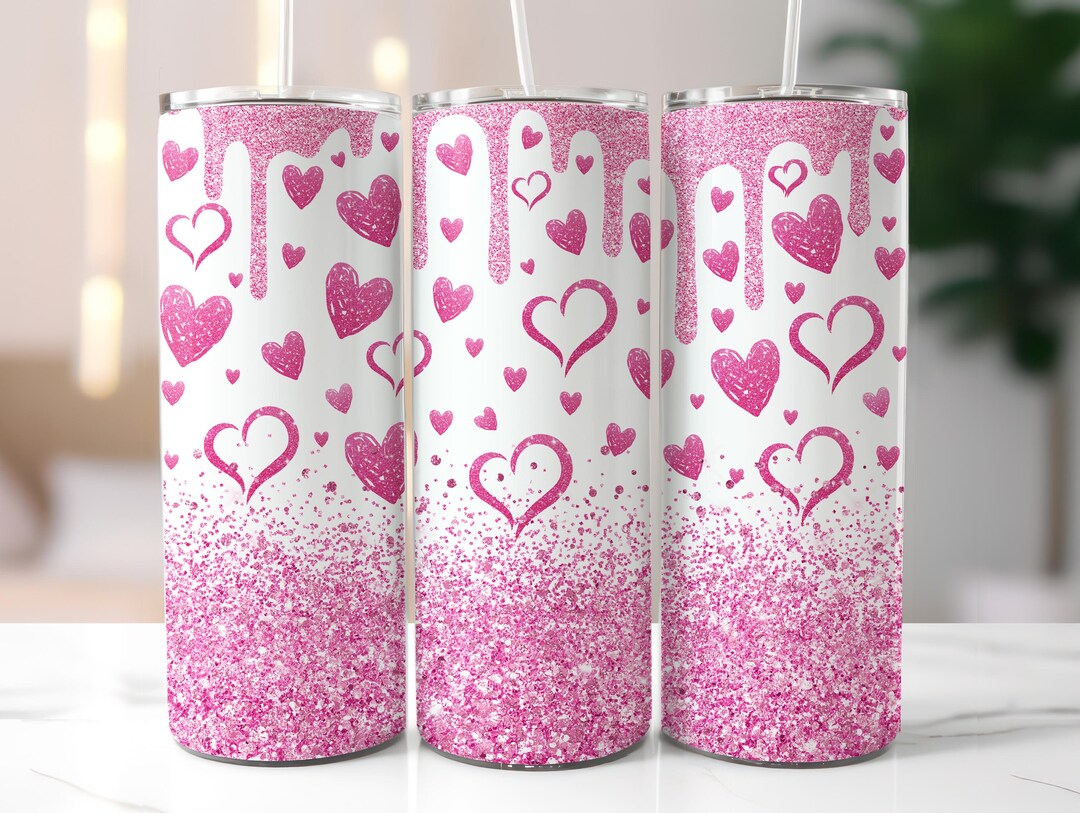 Large Bling Bling Tumbler Hearts main image 0