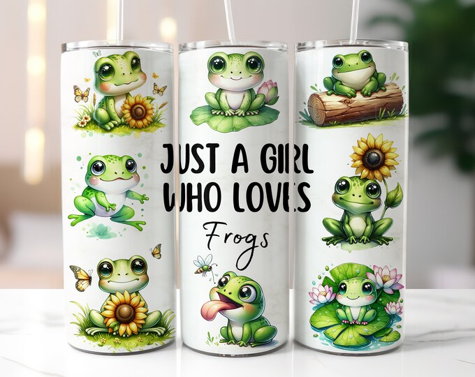 Funny Frog 20oz Skinny Tumbler Wrap, Sublimation Design, Digital ...