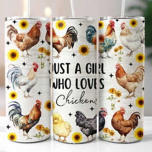 Funny Chicken 20oz Skinny Tumbler Wrap, Sublimation Design, Digital Download PNG, Farm Life Tumbler Wrap PNG, Chicken Lover PNG