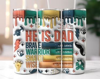 Father's Day 20oz Skinny Tumbler Wrap, Sublimation Design, Digital Download PNG, Dad Tumbler Wrap PNG, Bible Verse Tumbler Wrap, Dad Quotes