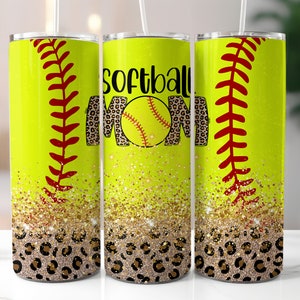 Softball Mom 20oz Skinny Tumbler Wrap, Sublimation Design, Digital Download PNG,Softball Mama Tumbler Png, Sports Tumbler Wrap