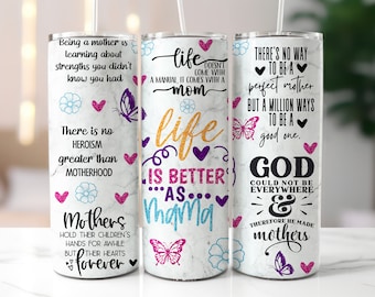 Glitter Mama 20oz Skinny Tumbler Wrap, Sublimation Design, Digital Download PNG, Mothers Day Tumbler Wrap PNG