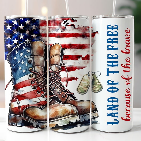 Veteran Memorial Day 20oz Skinny Tumbler Wrap, Sublimation Design, Digital Download PNG, American Flag Tumbler Wrap PNG, 4th of July Tumbler