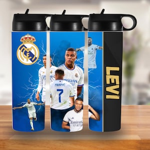Mbappé Kids Drink Bottle – 20oz Personalized Football Water Bottle, Soccer Stainless Steel Tumbler with Straw, Back to School Sports Gift