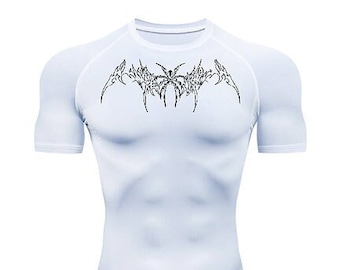 Chemise de sport de compression blanche Spider-Bat