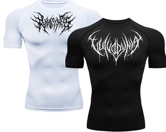 Bundle FTK Enstasis + Agalma Gym Compression Shirt Gym Workout Muslce AKTIVIERUNG LEISTUNG Athletic Wear Grafik-Metall Thema Logo-Design