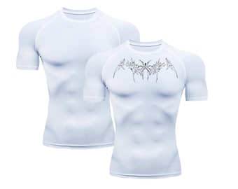 Ensemble de chemises de compression Spider-Bat Gym blanches