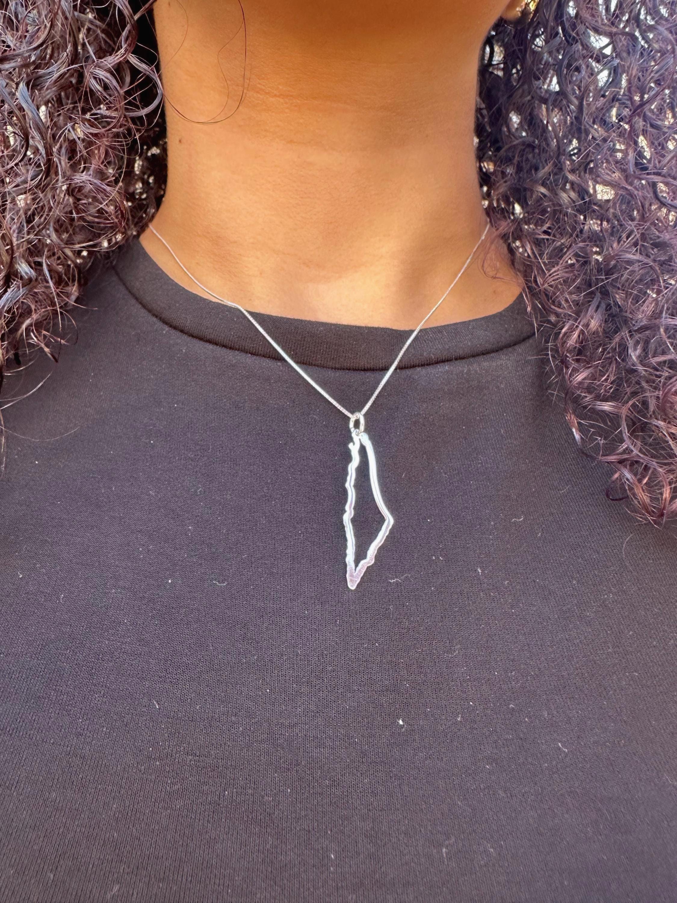 Collana Palestina Ciondolo in argento sterling 925 / Regalo