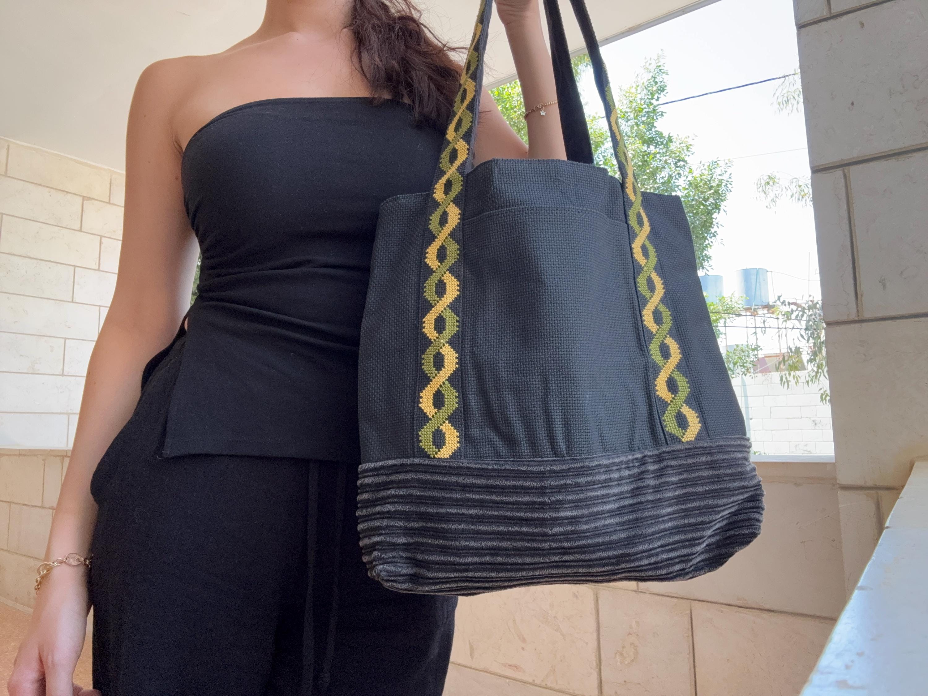 Hand Embroidered Tote Bag, Holy land, bethlehem, Palestine