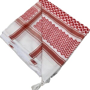 Hirbawi Kuffiya Kuffeyeh Palästina Kuffiyeh Kufiya Red & White