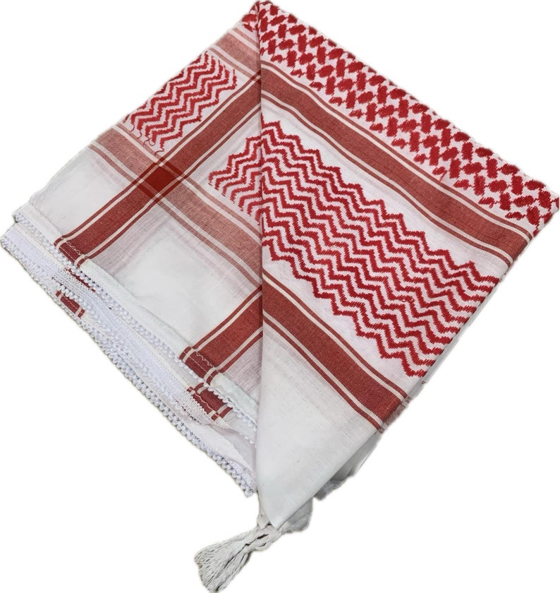 Hirbawi Kuffiya Kuffeyeh Palestine Kuffiyeh Kufiya Red & White