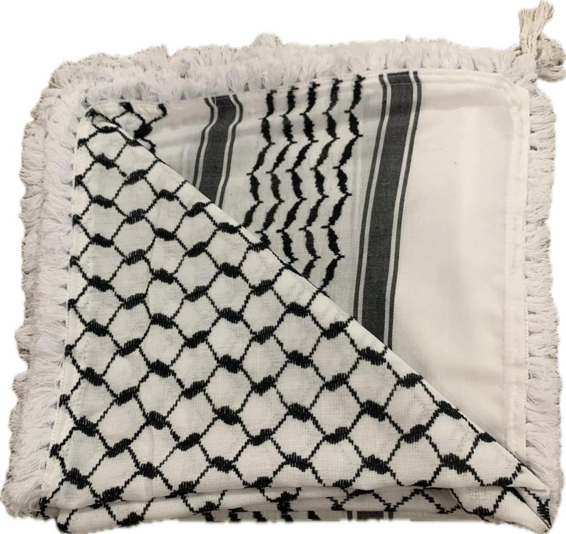 Hirbawi Kuffiya Kuffeyeh Palestine Kuffiyeh Kufiya traditional tassels2