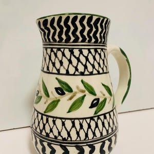 Kufiya Tea Cup , Palestinian , Handmade , Olives , Palestine - Etsy