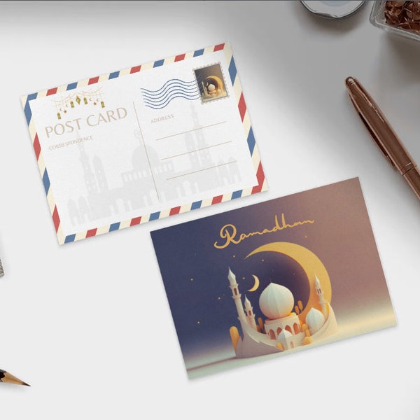 Ramadhan Postcard, Digital postcard, Postcard Printable
