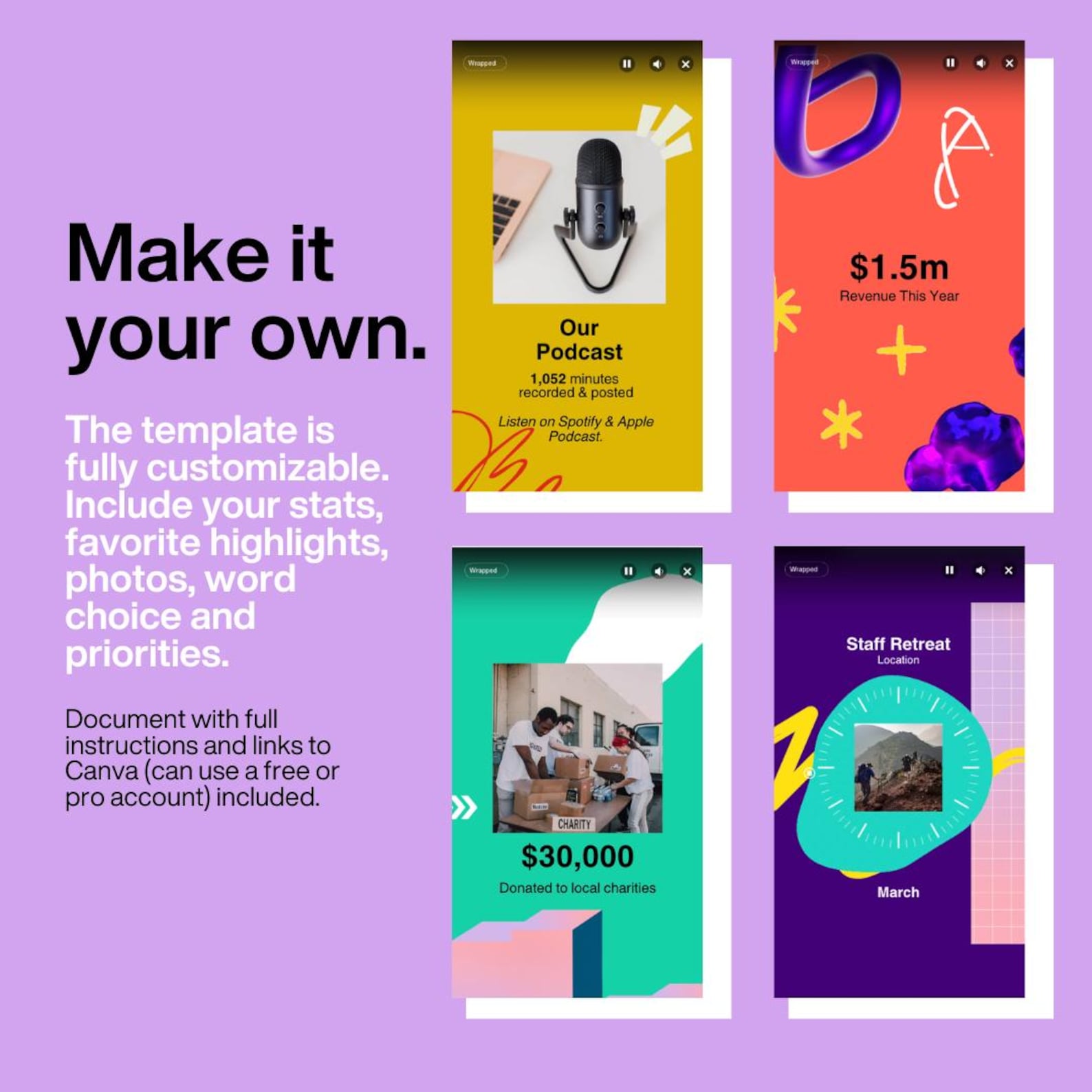End of the Year Wrapped Recap Video Template Reel, Tiktok, or