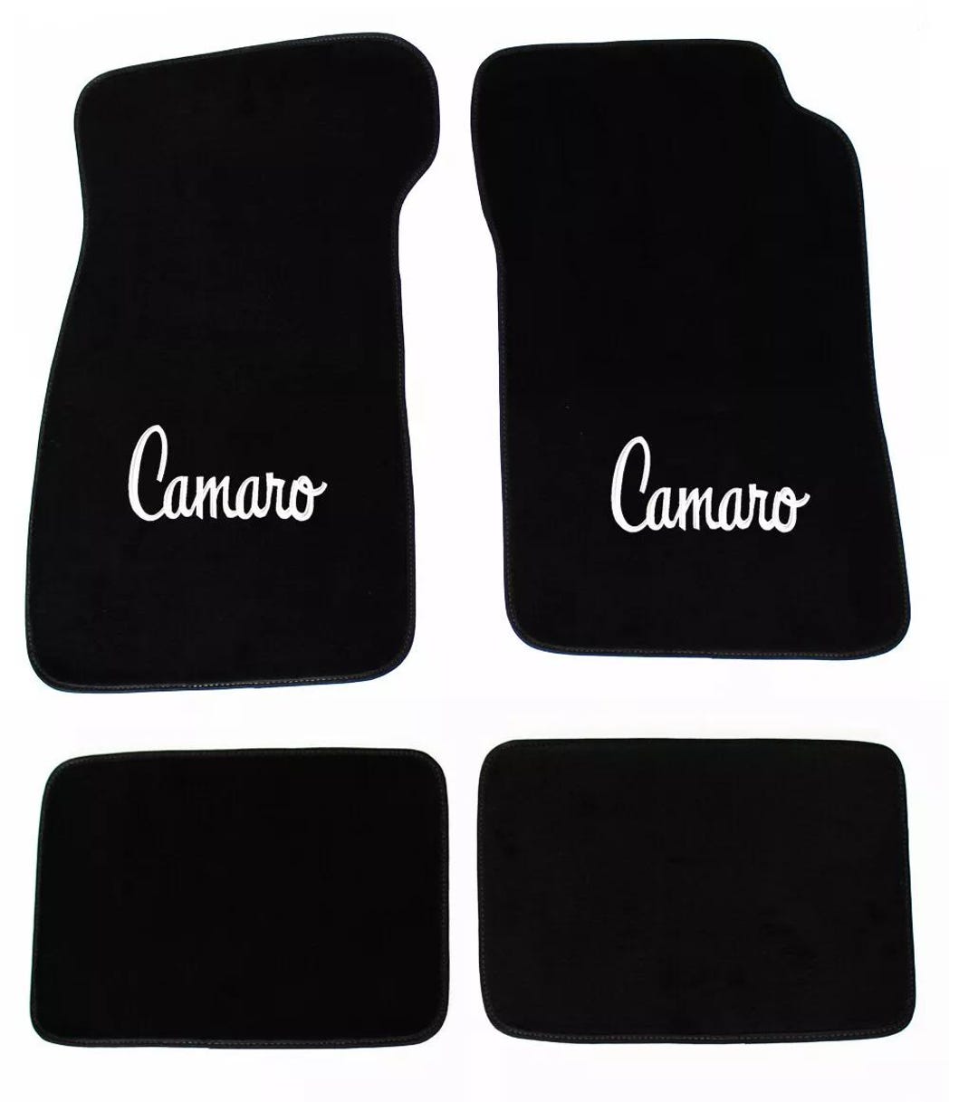 NEW 1967-1969 Camaro Floor Mats Black Carpet Embroidered Script Logo ...